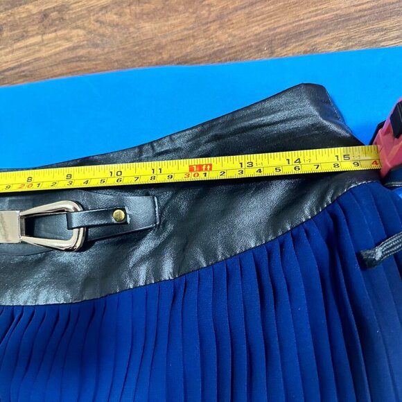 Royal Blue Pleated Elasticated Waist Midi Skirt - Picture 6 of 8